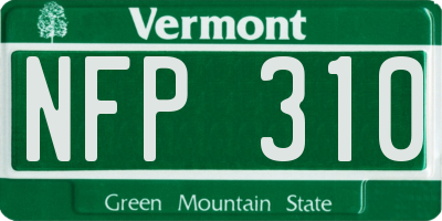 VT license plate NFP310