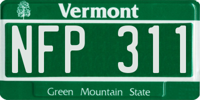 VT license plate NFP311