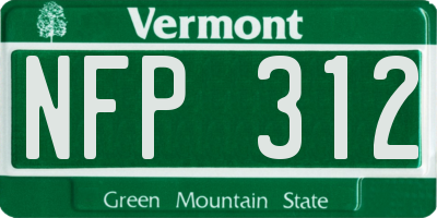 VT license plate NFP312