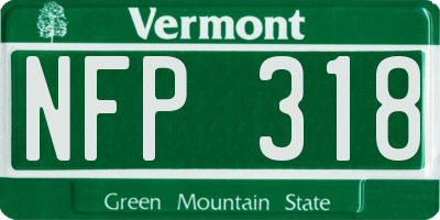 VT license plate NFP318