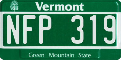 VT license plate NFP319