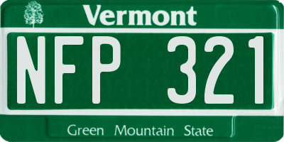 VT license plate NFP321