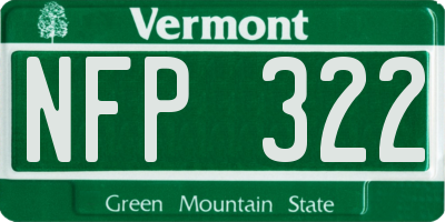 VT license plate NFP322