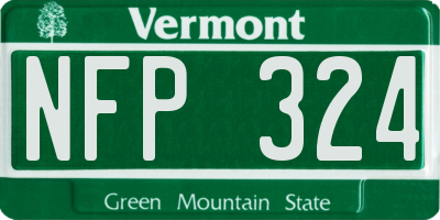 VT license plate NFP324
