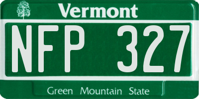 VT license plate NFP327