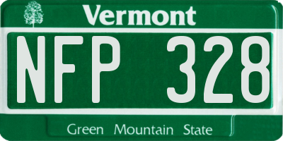 VT license plate NFP328