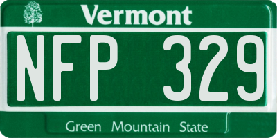 VT license plate NFP329