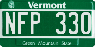 VT license plate NFP330