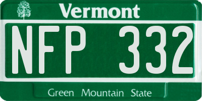 VT license plate NFP332
