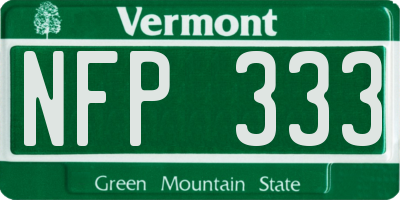 VT license plate NFP333