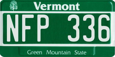 VT license plate NFP336