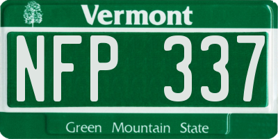 VT license plate NFP337