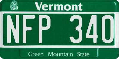 VT license plate NFP340