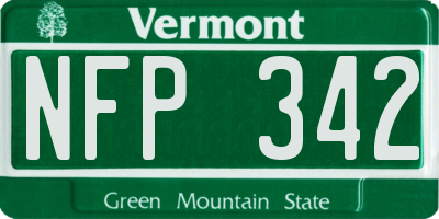 VT license plate NFP342