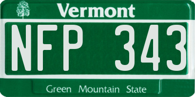 VT license plate NFP343