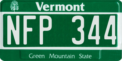 VT license plate NFP344