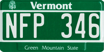 VT license plate NFP346