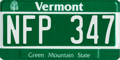 VT license plate NFP347