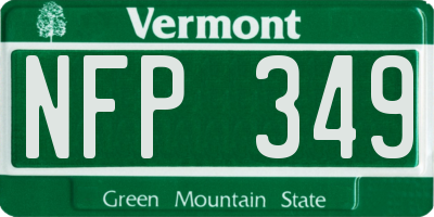 VT license plate NFP349