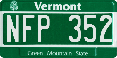 VT license plate NFP352