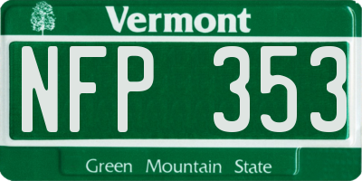 VT license plate NFP353