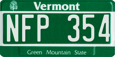 VT license plate NFP354