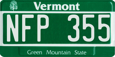 VT license plate NFP355