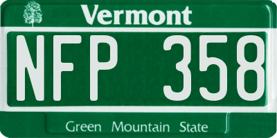 VT license plate NFP358