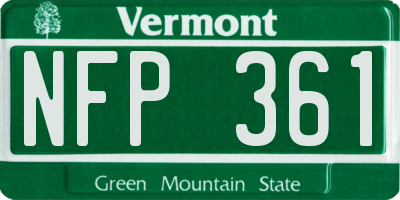 VT license plate NFP361