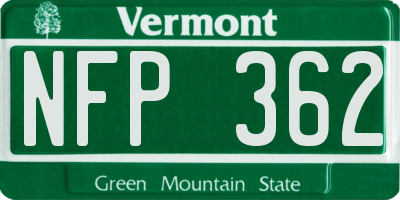 VT license plate NFP362
