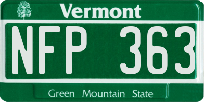 VT license plate NFP363