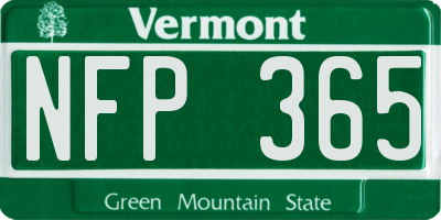 VT license plate NFP365