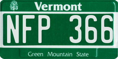 VT license plate NFP366