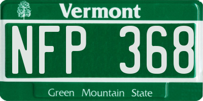 VT license plate NFP368
