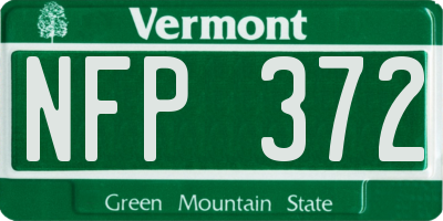VT license plate NFP372