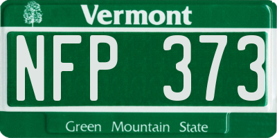 VT license plate NFP373