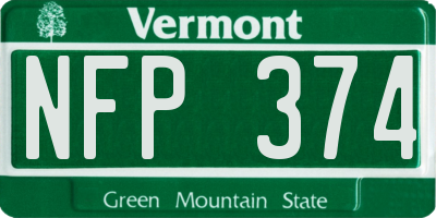 VT license plate NFP374