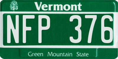 VT license plate NFP376
