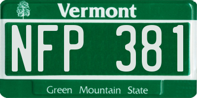VT license plate NFP381