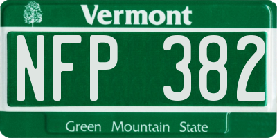 VT license plate NFP382