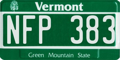 VT license plate NFP383