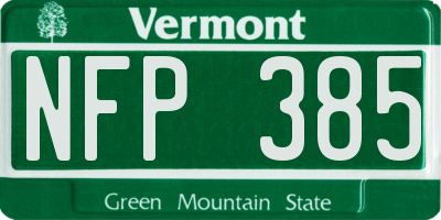 VT license plate NFP385