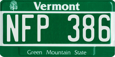 VT license plate NFP386