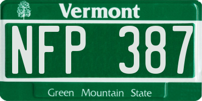 VT license plate NFP387