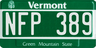 VT license plate NFP389