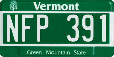 VT license plate NFP391