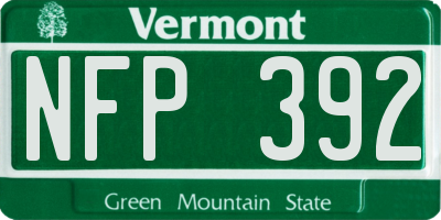 VT license plate NFP392
