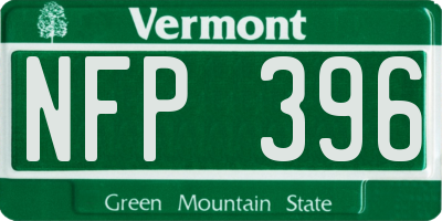 VT license plate NFP396
