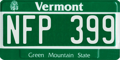VT license plate NFP399