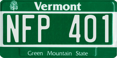 VT license plate NFP401